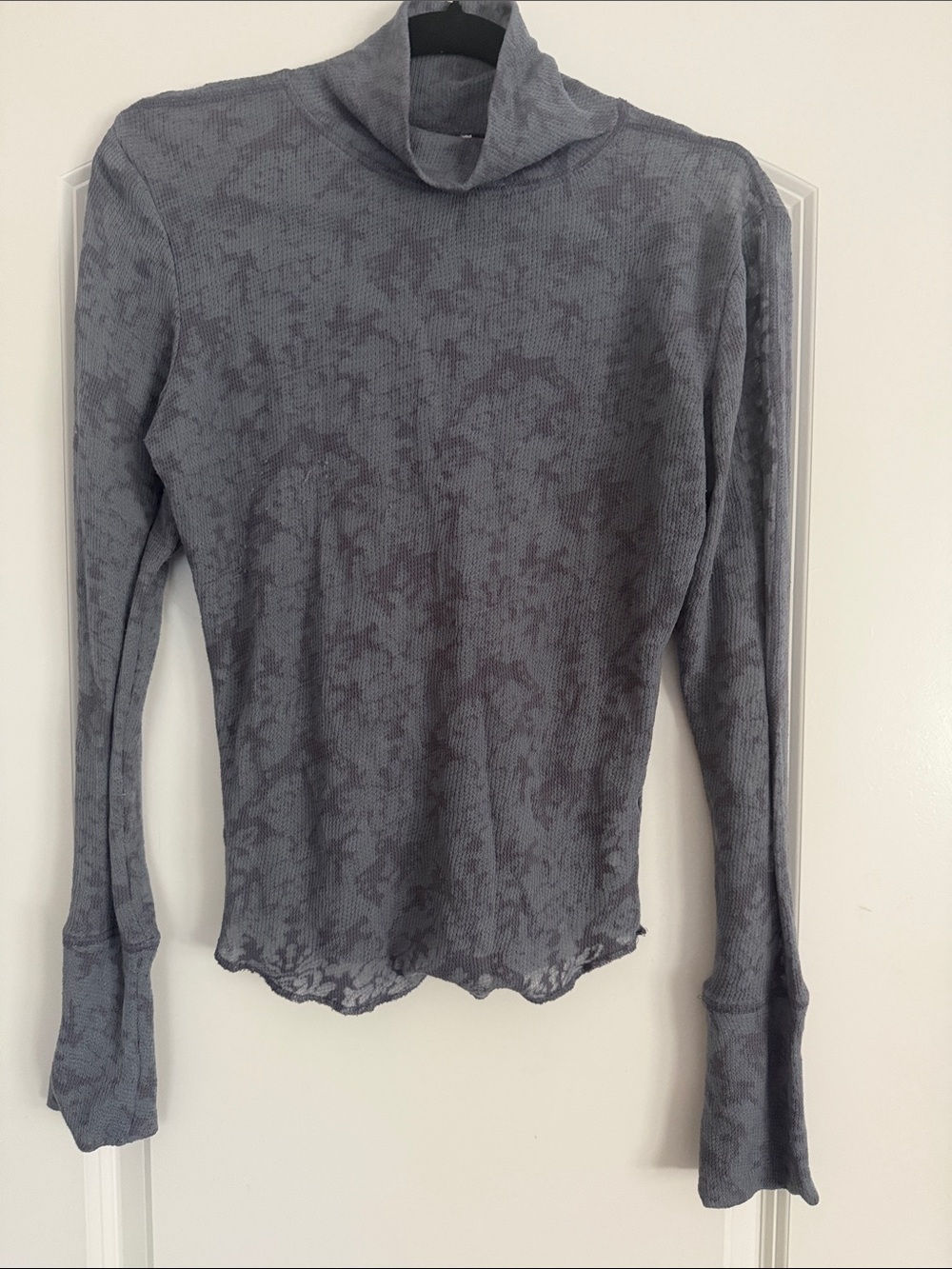 FP Women's Gray Mock Neck Long-Sleeve Top